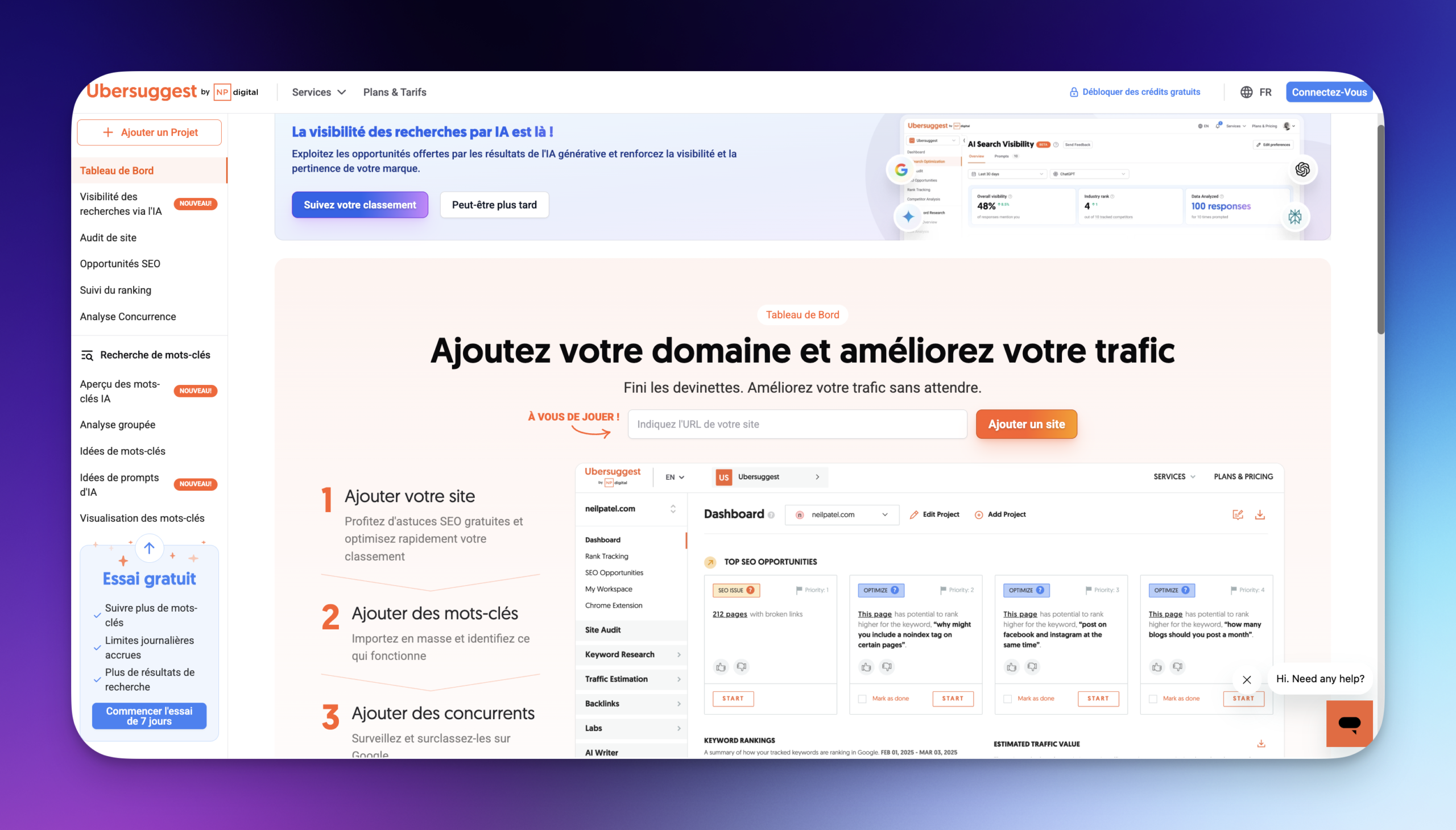 Ubersuggest : mon avis sur l&rsquo;outil SEO de Neil Patel